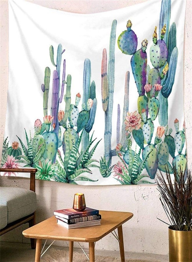 Ruibo Cactus Decor Tapestry Wall Hanging/Watercolor Printed Bedroom Living Room Dorm Wall Hanging Tapestry Beach Throw/Table Runner/Cloth(RB-C-1)(W:59" H:51") - Image 2